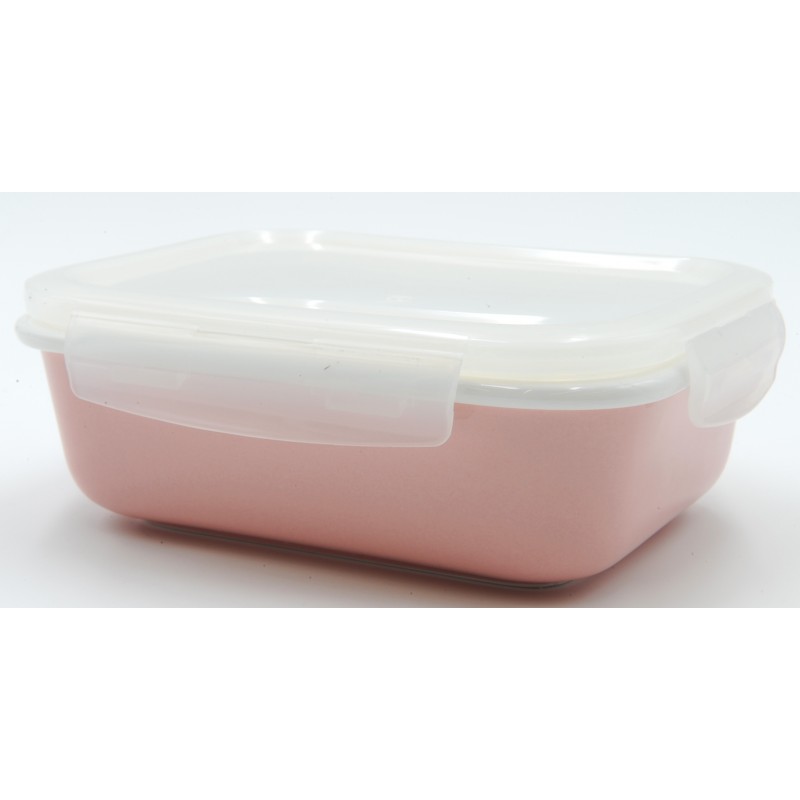 Tupper de cristal rectangular de 600 ml con tapa